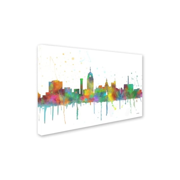 Marlene Watson 'Lansing Michigan Skyline Mclr-1' Canvas Art,12x19